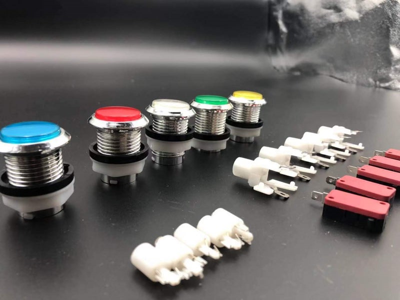 Chrome Illuminated push button with micro switch Thread 24mm Carousel 3