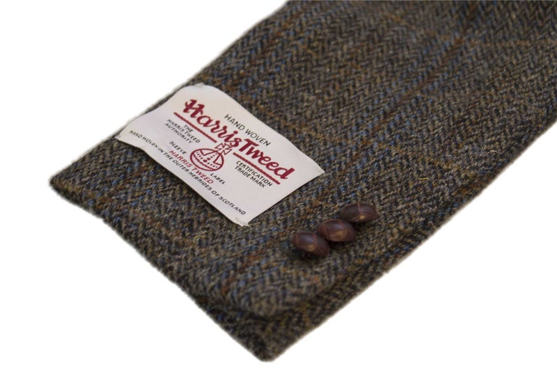 Men's Herringbone Overcheck Blazer - Scottish Harris Tweed - Clinton Brown - 50 Carousel 2