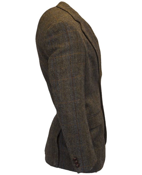 Men's Herringbone Overcheck Blazer - Scottish Harris Tweed - Clinton Brown - 52 Carousel 2