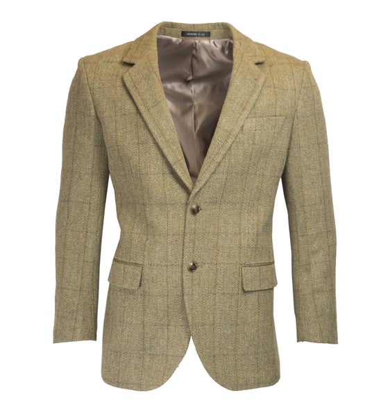 Men's Classic Windsor Tweed Blazer - Country Jacket - Light Sage - 42 Carousel 1