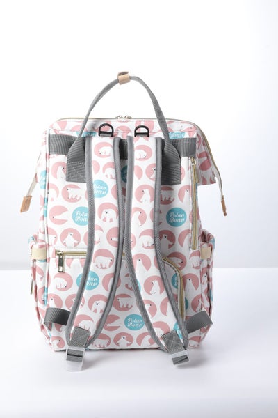 Multi-Function Nappy Bags Backpack-Pink Polar Bear Carousel 2