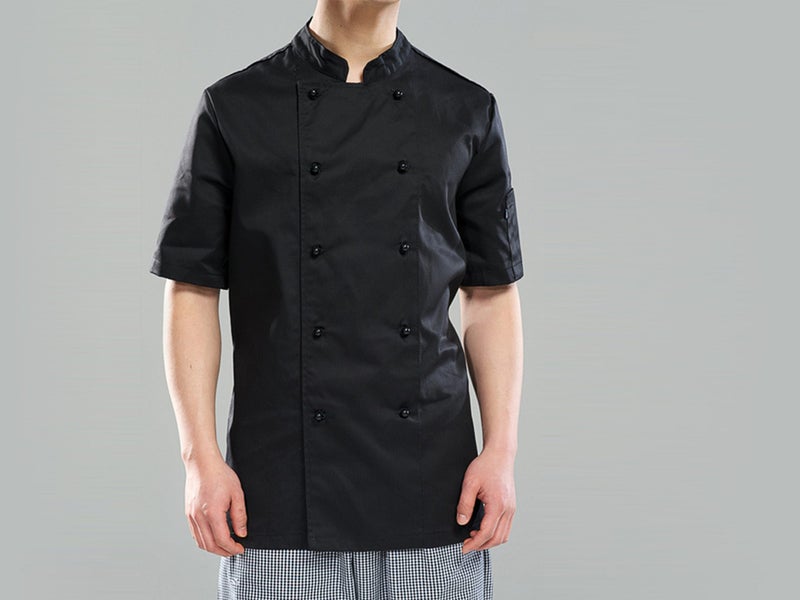 Chefs Double Breasted S/Sleeve Black Jacket - L Carousel 3