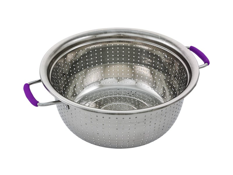 Stainless Steel Colander Strainer Sieve 32cm Purple Carousel 1