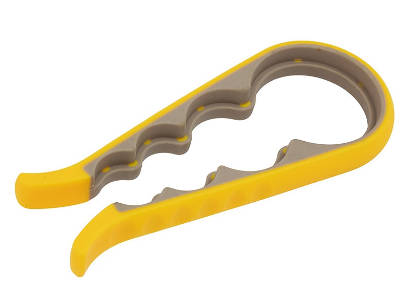 Plastic Handheld Jar / Bottle Opener 4 Lid Sizes Yellow and Grey Carousel 2