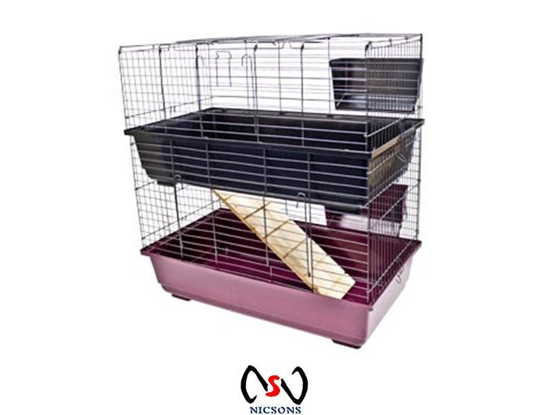Rabbit Cage 2 Tier 100x55x92cm Carousel 1