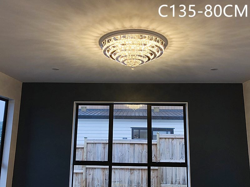 C135-60cm/80cm Crystal LED Ceiling Light,Two Sizes,Color Change Carousel 18