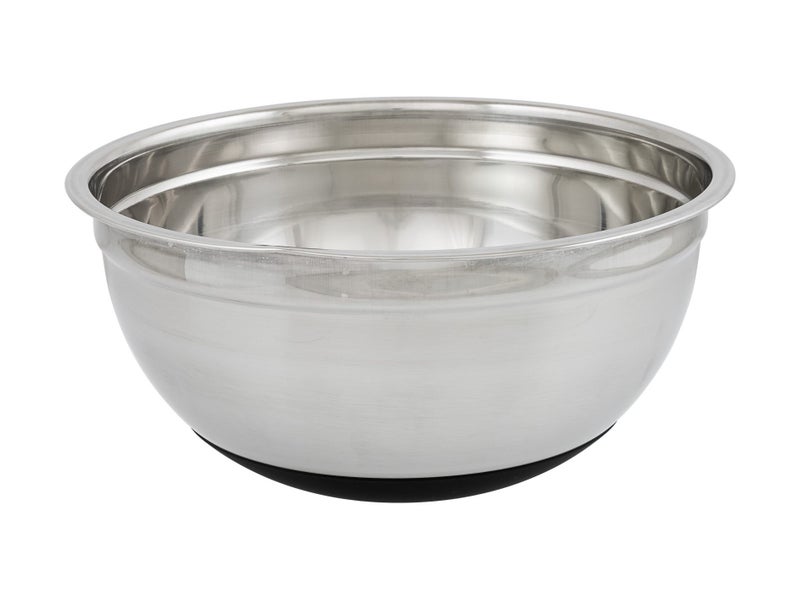 4L 26cm Stainless Steel Salad Bowl Black Non-Slip Silicone Base Carousel 1