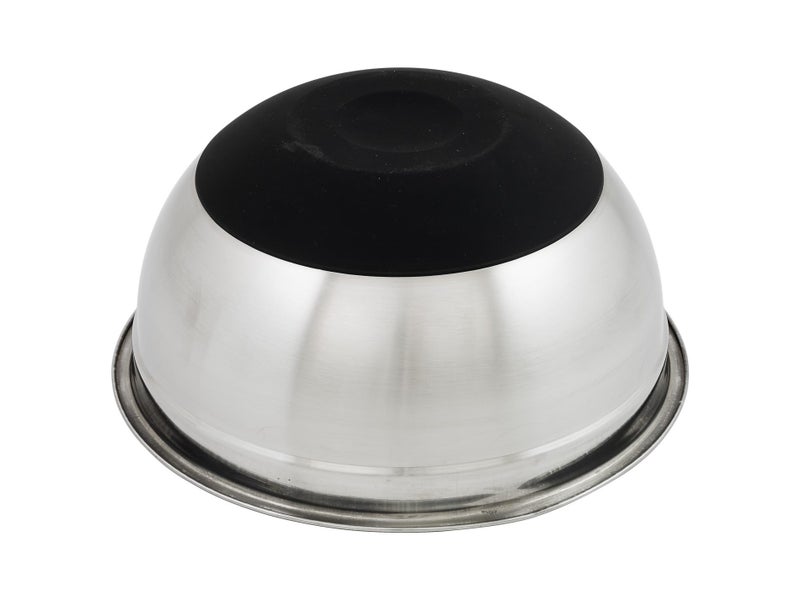 4L 26cm Stainless Steel Salad Bowl Black Non-Slip Silicone Base Carousel 2