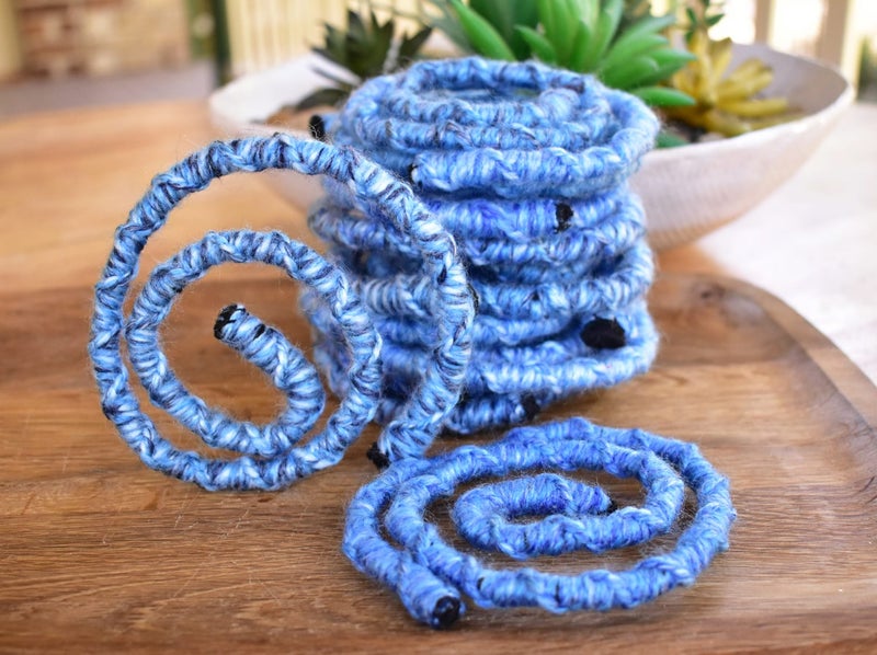 Bendable Hair Tie For Dreadlocks Ocean Macrame Wrap 50cm Like A
