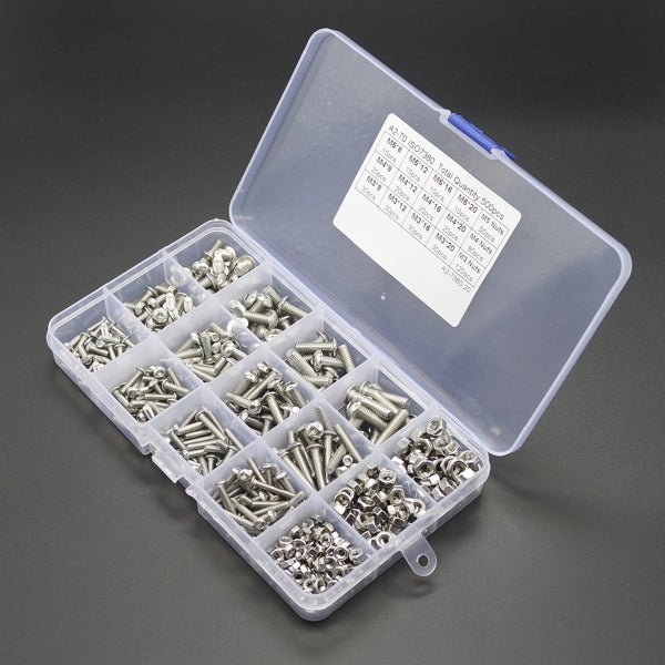 MXSS4 500PCS M3 M4 M5 304 Stainless Steel Hex Socket Head Cap Bolts Screw Carousel 2