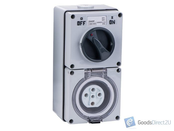 Industrial Switch Socket - 5 Round Pin, 20A, 500V, IP66 Carousel 1