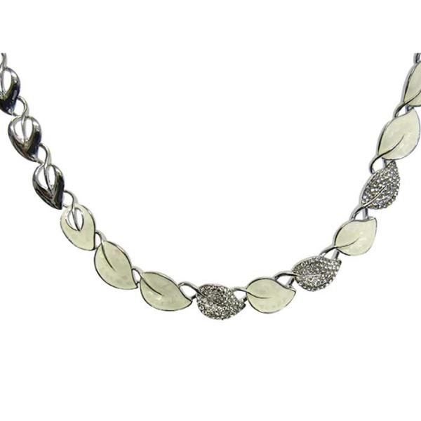 Necklace - Jax BibWhite DiamLeaves Carousel 1