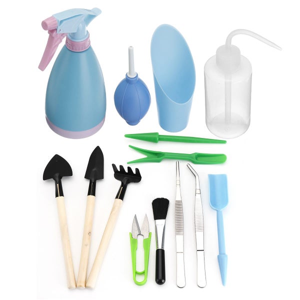 14pcs Shovel Rake Spade Wood Handle Metal Head Tool Garden Watering Tools Kit