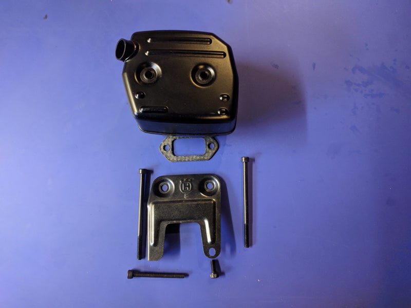 Husqvarna 181, 281, 288XP Muffler Assembly Carousel 1