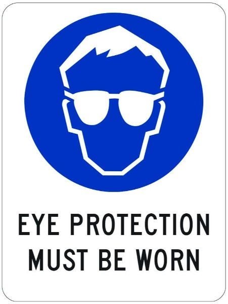 Mandatory Eye Protection Must Be Worn Sign - PVC 450 x 600mm (EACH) Carousel 1