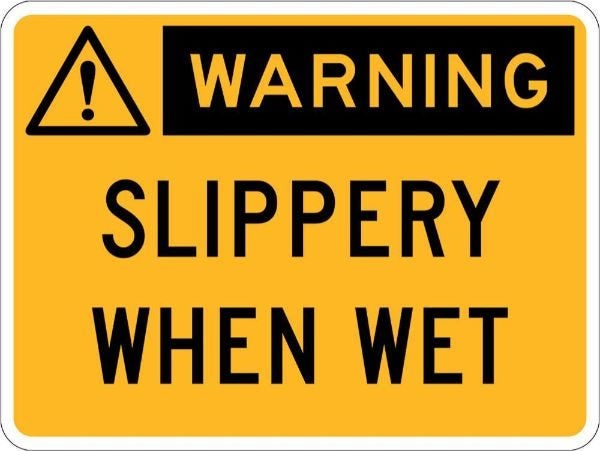 Warning Slippery When Wet Sign - PVC 300 x 225mm (EACH) Carousel 1