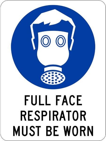 Mandatory Full Face Resp Must Be Worn Sign - PVC 300 x 450mm (EACH) Carousel 1