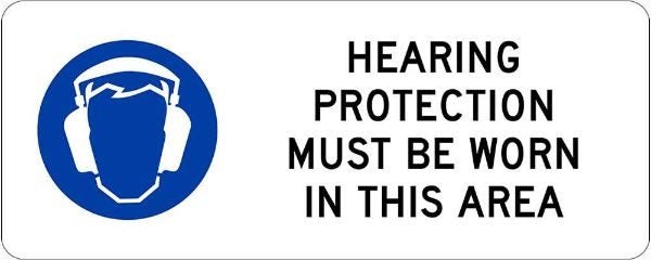 Mandatory Hearing Must Be Worn Sign - PVC 450 x 180mm (EACH) Carousel 1