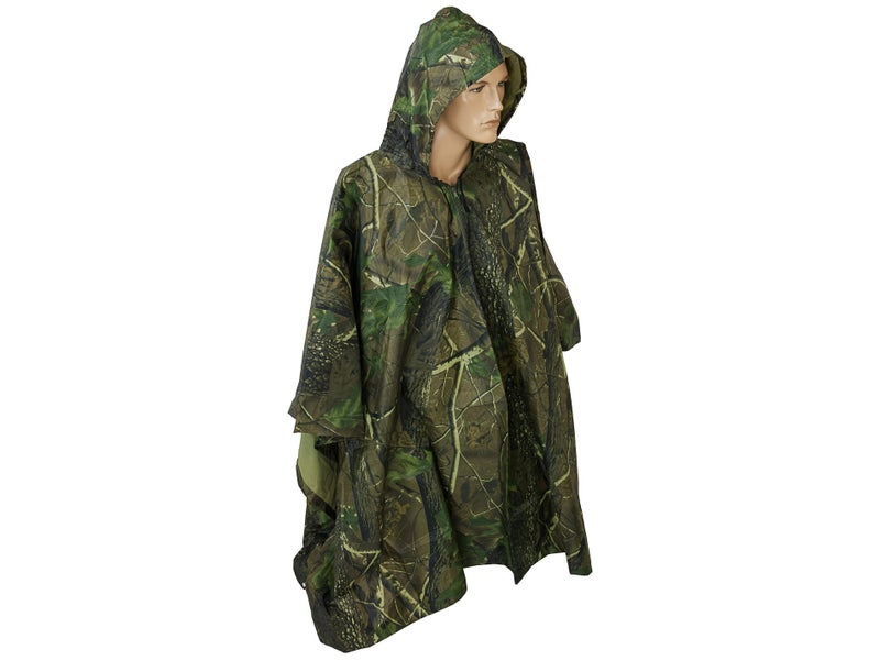 Camouflage Rain Coat Camping Outdoor Poncho with Carry Pouch Carousel 1