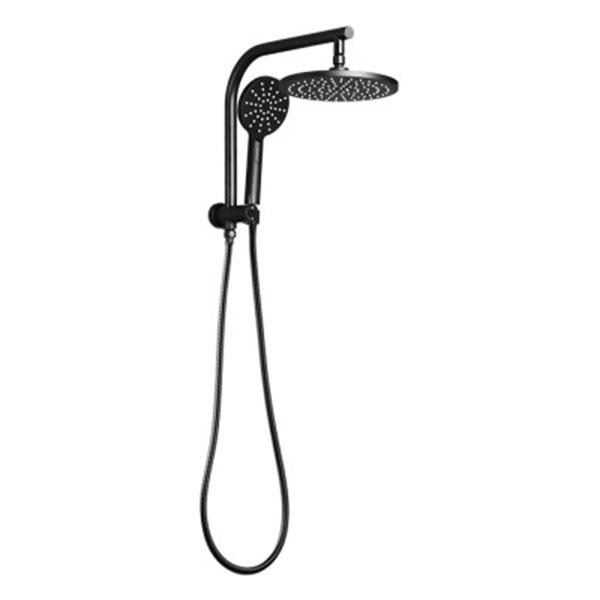Wels Rain Shower Head Round Wall Handheld Spray Bracket Rail Black Wels Rain Shower Head Round Wall Handheld Spray Bracket Rail Black