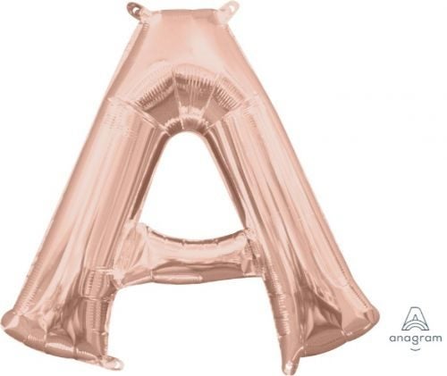 Foil Balloon - Letter A Rose Gold - 40cm Carousel 1