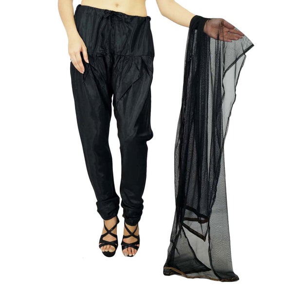 Shantung salwar avec filet Dupatta femmes Wear Bottom Indian Clothing