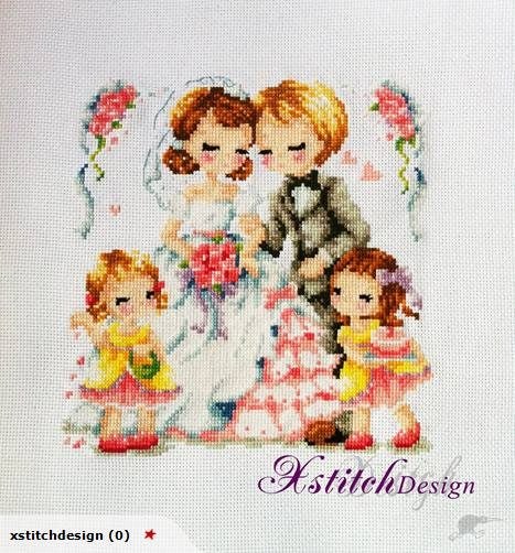 ** Completed Cross Stitch ** Just Got Married Carousel 1