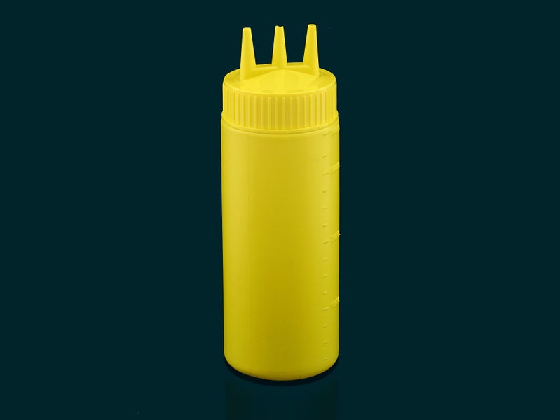 Squeeze Bottle 12oz Triple Nozzle Sauce Dispenser Yellow Trade Me