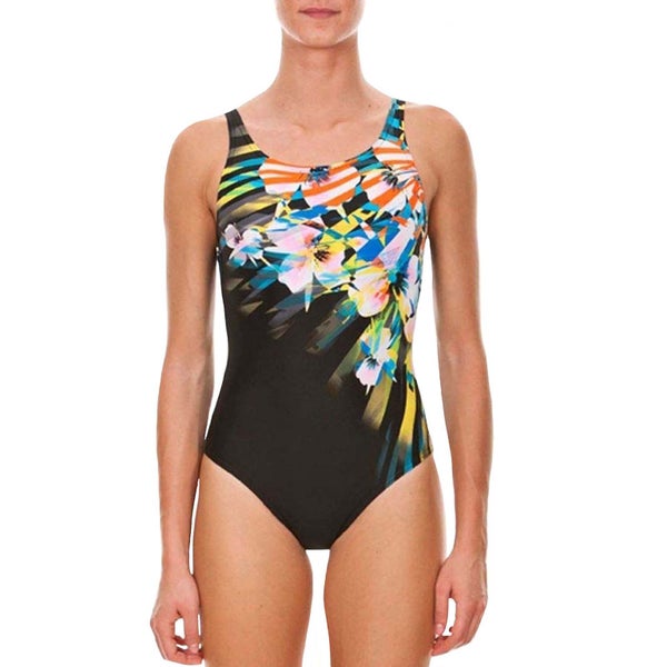 arena Womens Flor U Back One Piece Swimming Swimsuit Costume - Black Carousel 1