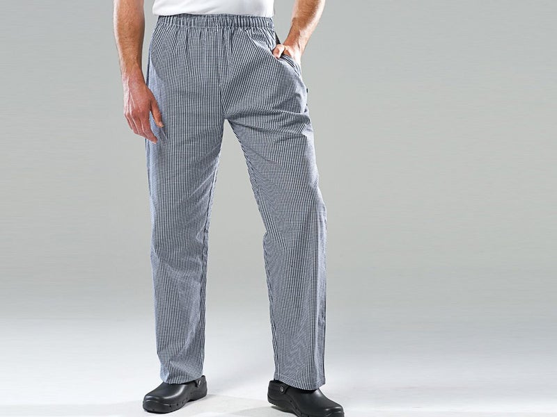 Chef Pants / Trousers Drawstring Elastic Waist - M Carousel 1