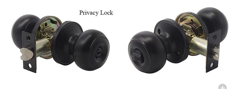Satin Black powdercoated Door knobs with mechanism privacy lock Carousel 1