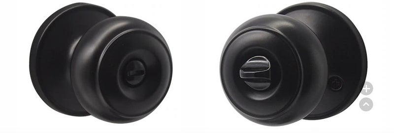 Satin Black powdercoated Door knobs with mechanism privacy lock Carousel 2