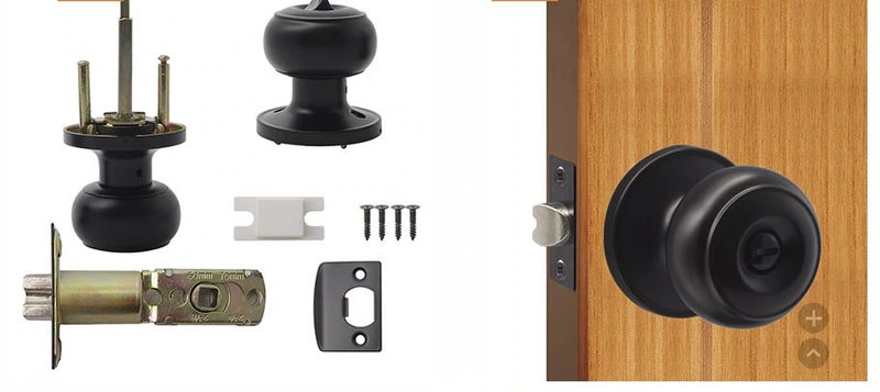 Satin Black powdercoated Door knobs with mechanism privacy lock Carousel 3