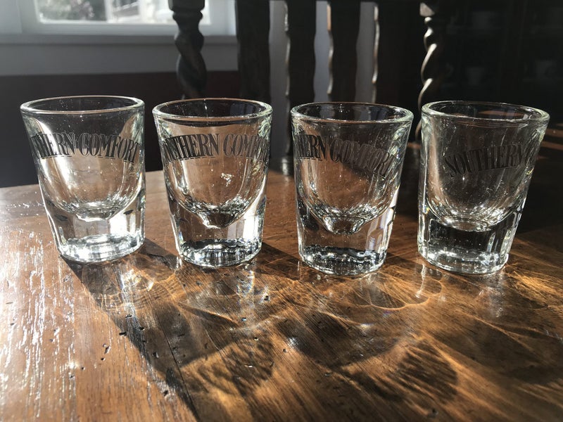 Set Of 4 Southern Comfort Shot Glass Whisky Whiskey Bourbon Trade Me