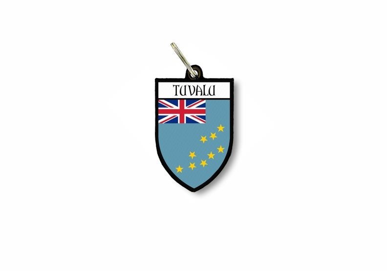 keychain key chain ring flag national souvenir shield tuvalu Carousel 1