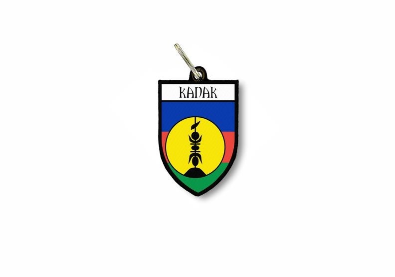 keychain key chain ring flag national souvenir shield new caledonia Carousel 1
