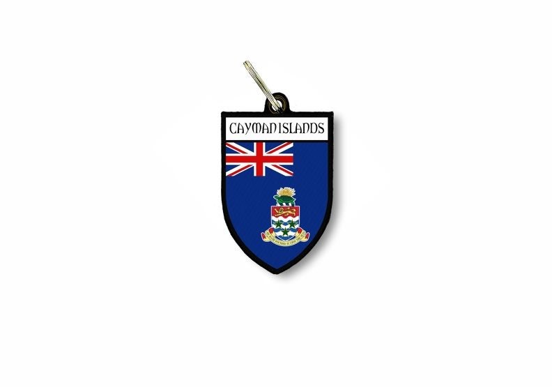 keychain key chain ring flag national souvenir shield caymans islands Carousel 1