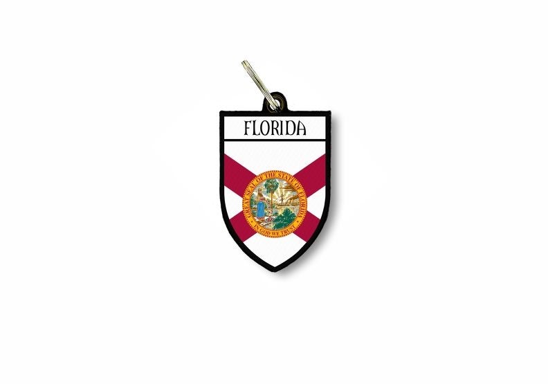 keychain key chain ring flag national souvenir shield usa florida Carousel 1