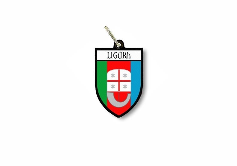 keychain key chain ring flag national souvenir shield italy liguria Carousel 1