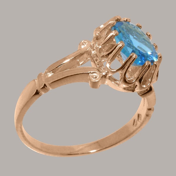 9ct Rose Gold Blue Topaz ring Womens Engagement Ring Carousel 2