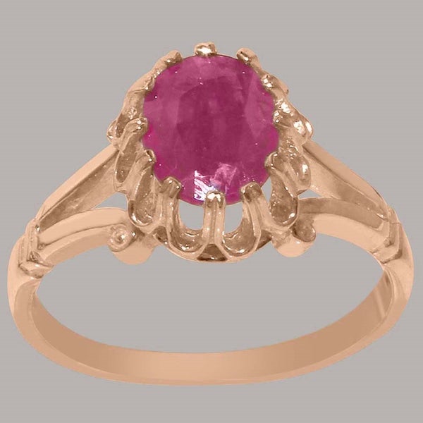9ct Rose Gold Natural Ruby Womens Promise Ring Carousel 1
