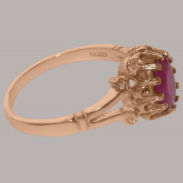 9ct Rose Gold Natural Ruby Womens Promise Ring Carousel 2