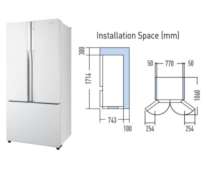 Panasonic Premium French Door Glass Front Refrigerator 554l White