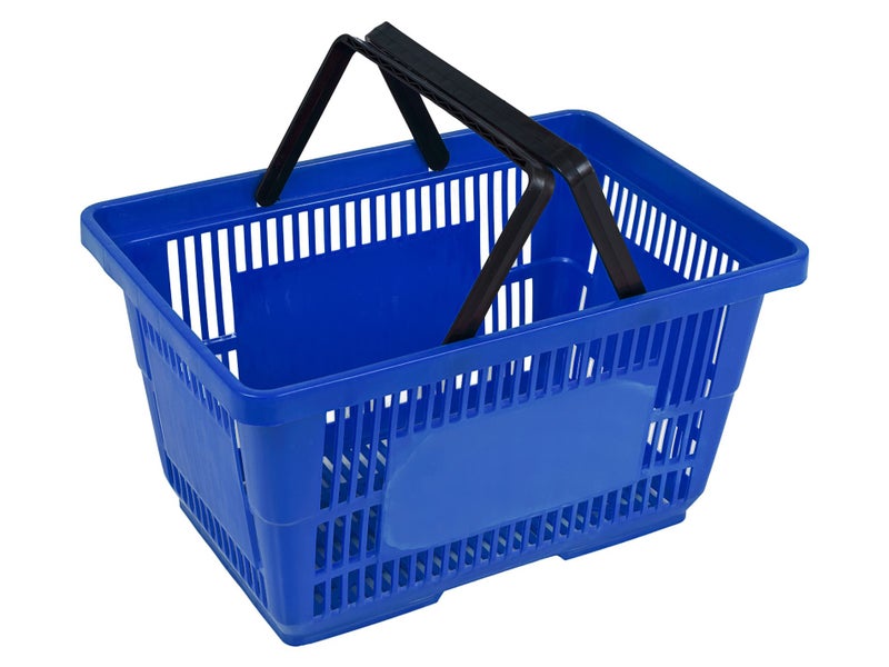 Supermarket Shopping Basket Blue Plastic Carousel 1