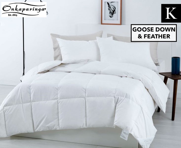 Onkaparinga 50 50 Goose Down Feather King Bed Quilt In White