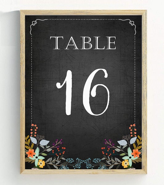 Chalkboard Style Table Numbers Chalk Board Wedding Reception Table