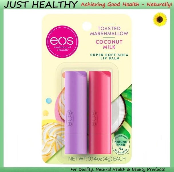 EOS LIP BALM 2 PACK - TOASTED MARSHMALLOW AND COCONUT MILK - GENUINE Carousel 1