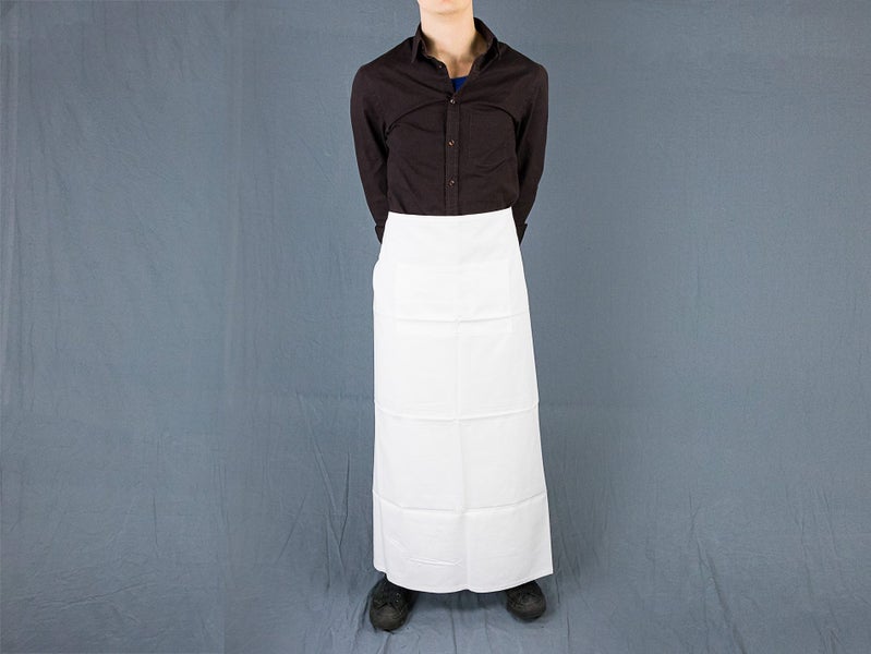 Chefs Waist Apron with Pocket - 1m x 1m - White Carousel 1