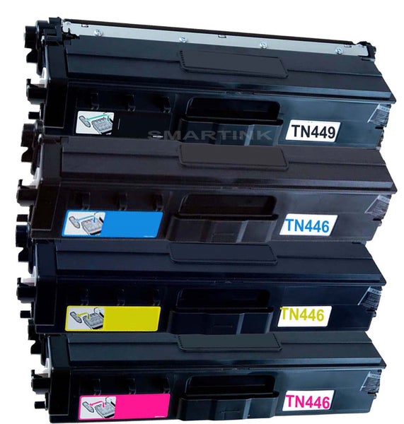 Brother TN446 / TN449 BK High Yield Toner Cartridge Premium A+ Compatible X 4 Carousel 1
