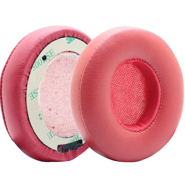 2 x Replacement Leather Ear Pads for Beats Solo 2 / 3 - Red Carousel 1